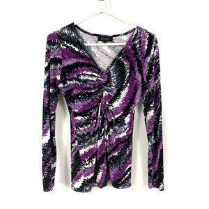 Karen Kane Purple Black Swirl Top - M